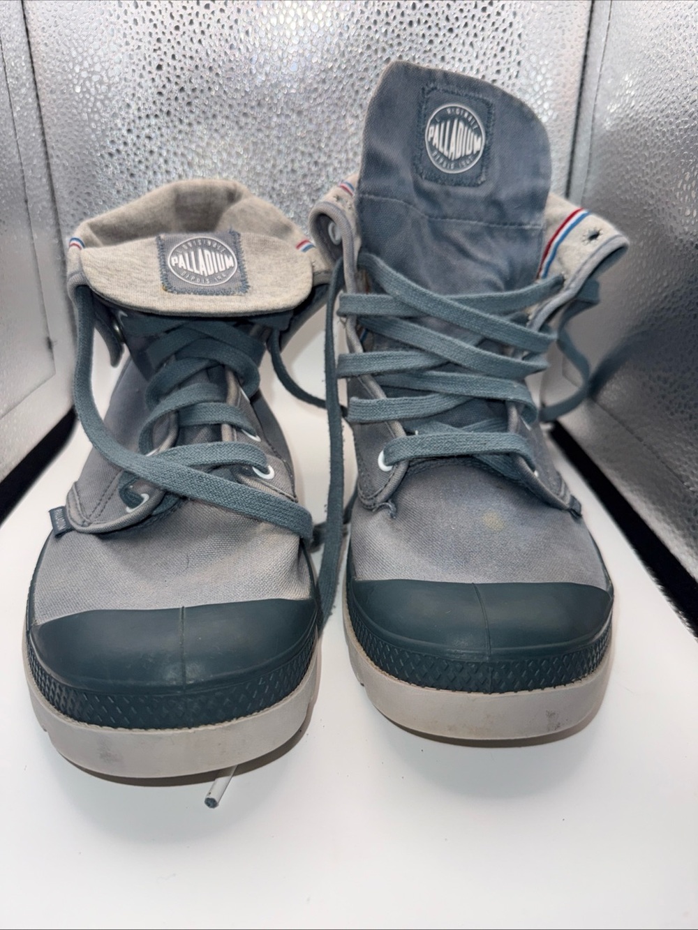 Palladium Kids Slate Gray Canvas High-Top Sneakers